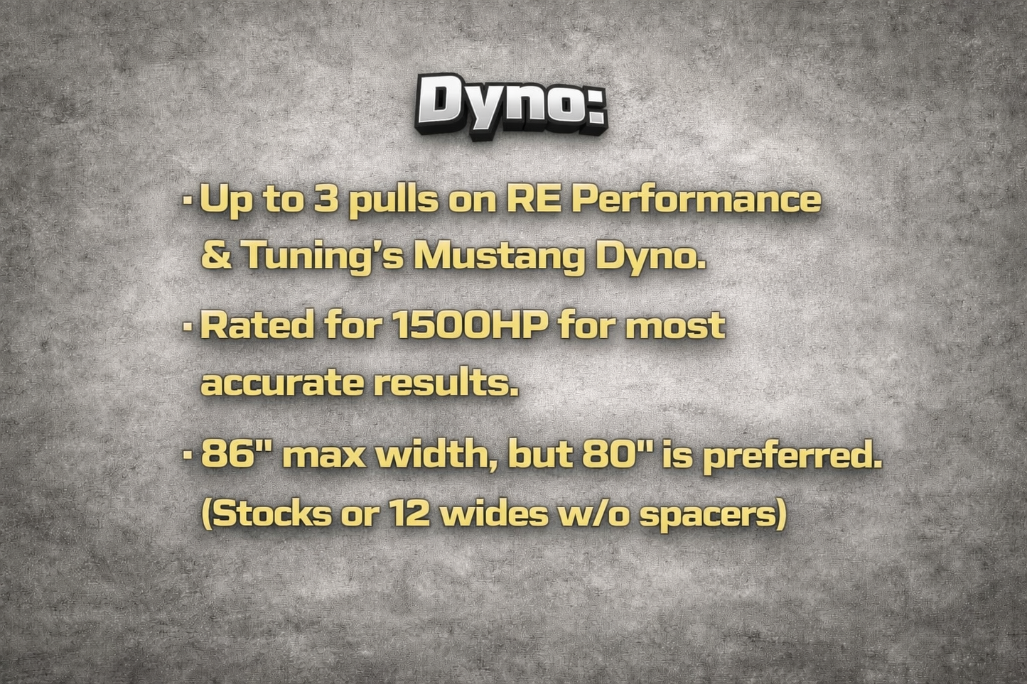 TFT SHOWOUT DYNO TICKET